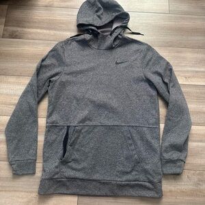 Nike men’s  Heather Gray Hooded Sweater size M pocket lining